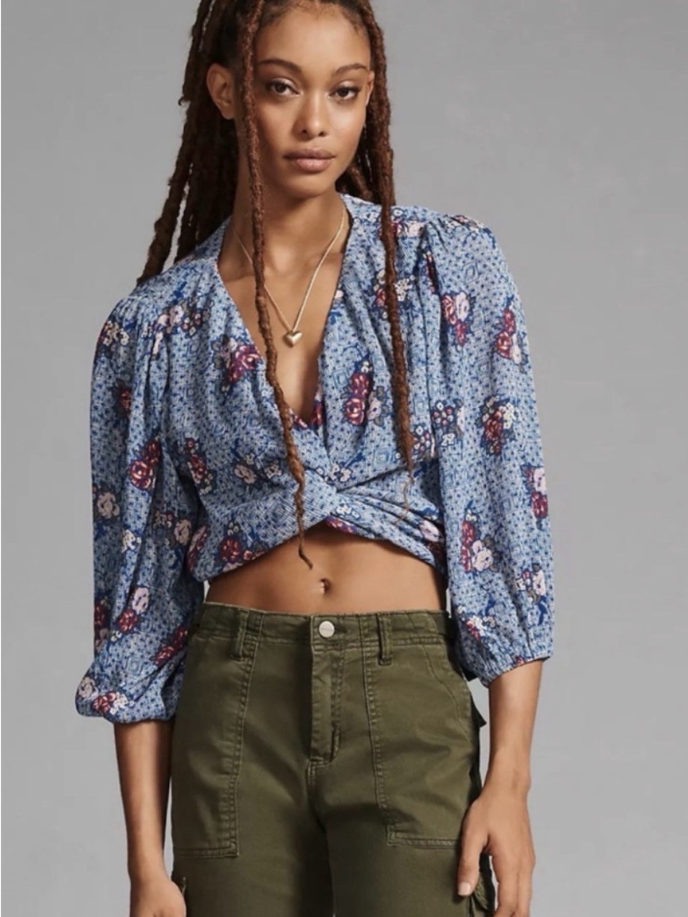 The Odells V-Neck Wrap Top in Anthropologie XL